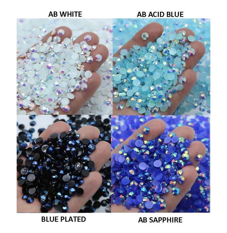 JELLY BULK 5000 pcs/3000 pcs Non-Hot Fix 2mm 3mm 4mm 5mm Flat back Resin Rhinestones Embellishments Bling Nail Art image 2