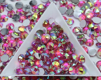 Resin AB Rose Non-Hot fix Rhinestones | 1000 pcs | Resin Rhinestones, Bling, Embellishments, Nail Art | 2mm | 3mm | 4mm | 5mm |