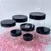 Clear Plastic (PET) Straight Sided Wide Mouth Containers | Black Screw On Lid | .5, 1, 2, 3, 4, 6 & 8 ounce | 1 Container Plus 1 Lid 