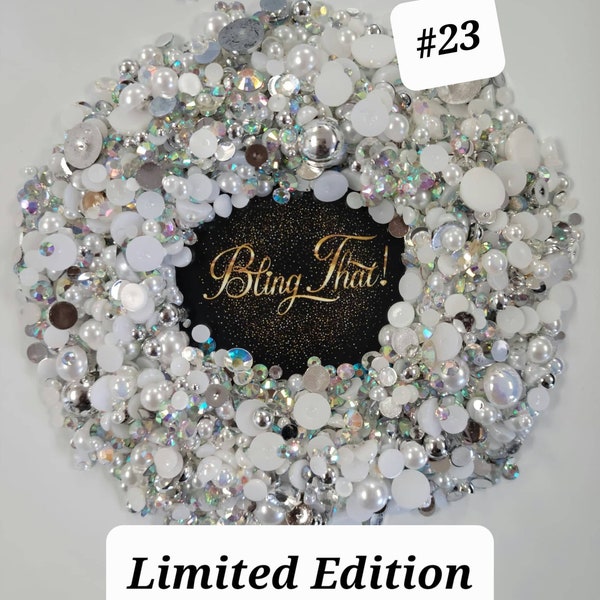 Limited Edition #23 Pearl Rhinestone Mix | Embellishments | Pearl Sizes 3-10mm | Rhinestone sizes 3-5mm | Mixed Colors