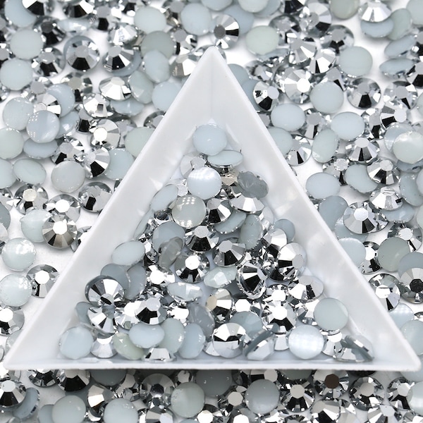 Resin Silver Plated Non-Hot fix Rhinestones | 1000 pcs | Resin Rhinestones, Bling, Embellishments, Nail Art | 2mm | 3mm | 4mm | 5mm |