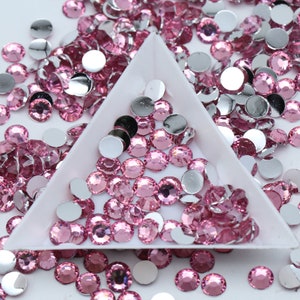 Resin Pink Non-Hot fix Rhinestones | 1000 pcs | Resin Rhinestones, Bling, Embellishments, Nail Art | 2mm | 3mm | 4mm | 5mm |
