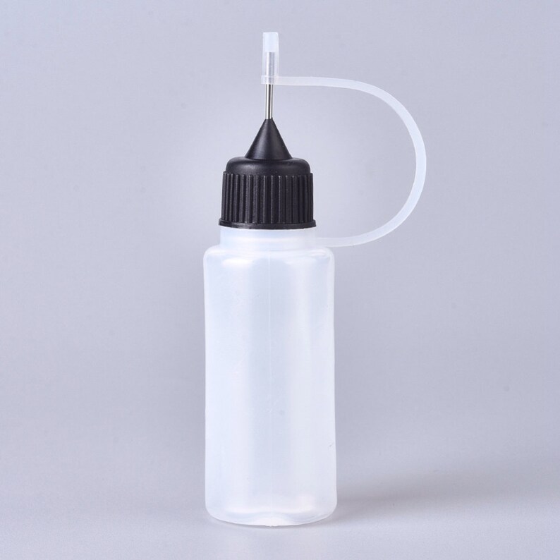 Translucent Needle Tip Glue Bottle Applicator DIY Blinging Quilling Tool Precision Bottle Needle Bottle Squeeze Bottle White and Black Black