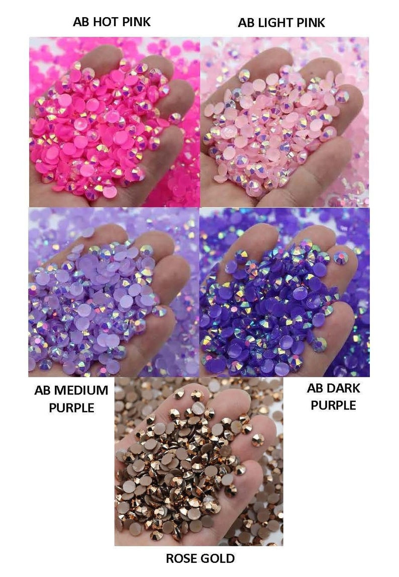 JELLY BULK 5000 pcs/3000 pcs Non-Hot Fix 2mm 3mm 4mm 5mm Flat back Resin Rhinestones Embellishments Bling Nail Art image 6