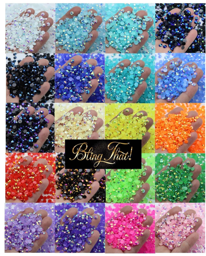 JELLY BULK 5000 pcs/3000 pcs Non-Hot Fix | 2mm | 3mm | 4mm | 5mm | Flat back | Resin Rhinestones | Embellishments | Bling | Nail Art 