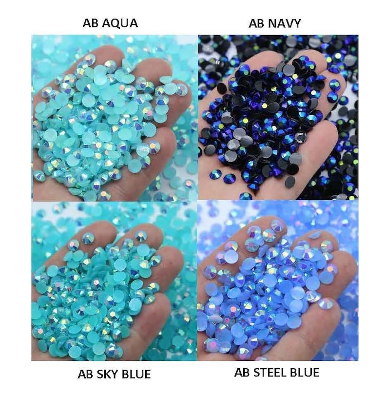 JELLY BULK 5000 pcs/3000 pcs Non-Hot Fix 2mm 3mm 4mm 5mm Flat back Resin Rhinestones Embellishments Bling Nail Art image 3