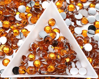 Resin Orange Non-Hot fix Rhinestones | 1000 pcs | Resin Rhinestones, Bling, Embellishments, Nail Art | 2mm | 3mm | 4mm | 5mm |