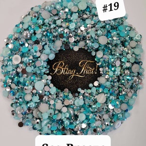 Bayou Queen Pearl Mix, Flatback Pearls and Rhinestone Mix, Sizes Range  3MM-10MM, Flatback Jelly Resin, Faux Pearls Mix