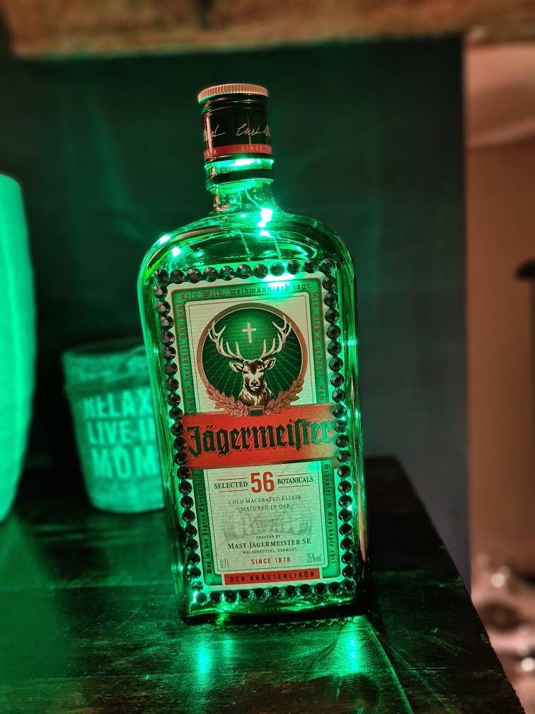 Jagermeister Upcycled Light Up Spirit Bottle | Christmas | Birthday | Gifts  Under 10 | Gifts for Him | Mum | Friend | Secret Santa | Xmas