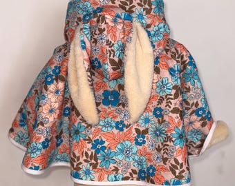 Cape (poncho) bébé / enfant personnalisé.        Dubbele blik / velours…
