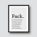 3 DIGITAL DOWNLOAD Files // Quote Print / Fuck Definition / Downloadable Prints / Printable Wall Art / Digital Prints Download / Fuck Quote 