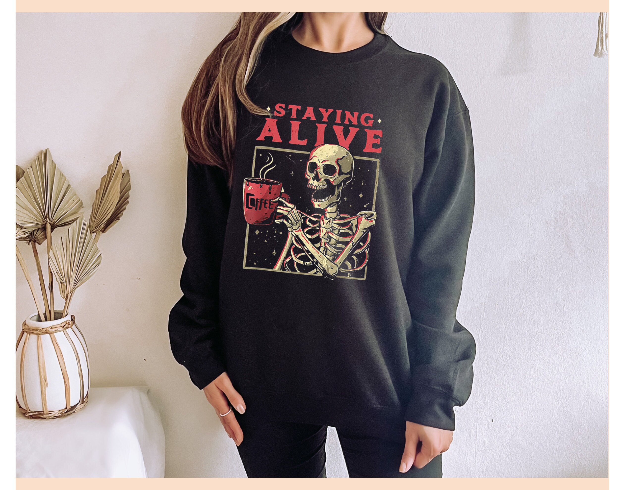 Staying Alive Sweatshirt OR Shirt // Fall Shirt / Mom Halloween Shirt…