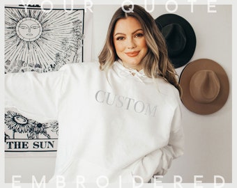 CUSTOM Block Tone on Tone Embroidered Sweatshirt // Bridal Shower Gift / Engagement Gift / Gift for Bride / Gift for Fiance / Wedding Gift