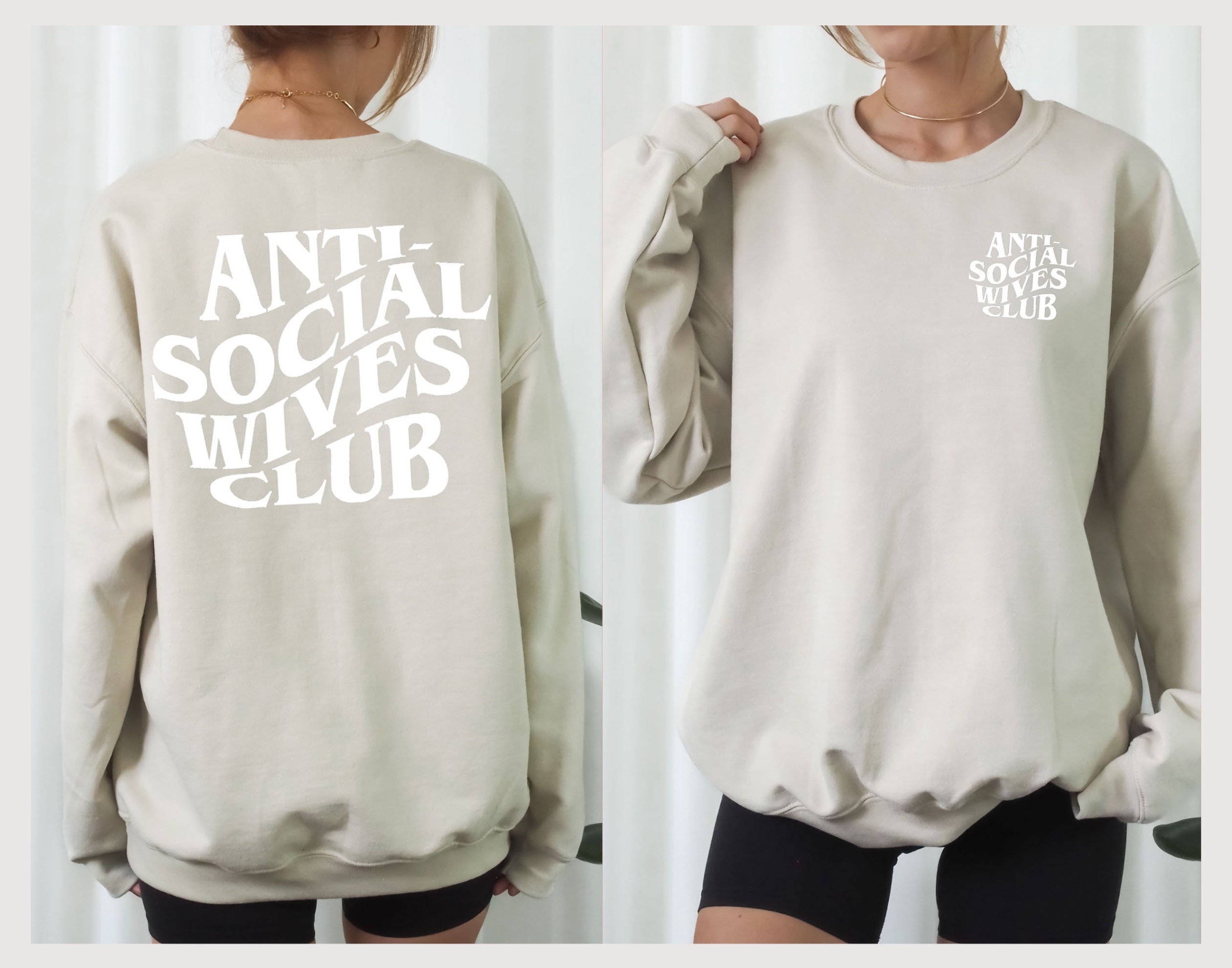 Anti Social Wives Club Sweatshirt OR Shirt // Bridal Shower Gift / Engagement Gift / Gift for Bride / Wedding Gift / Bride Gift