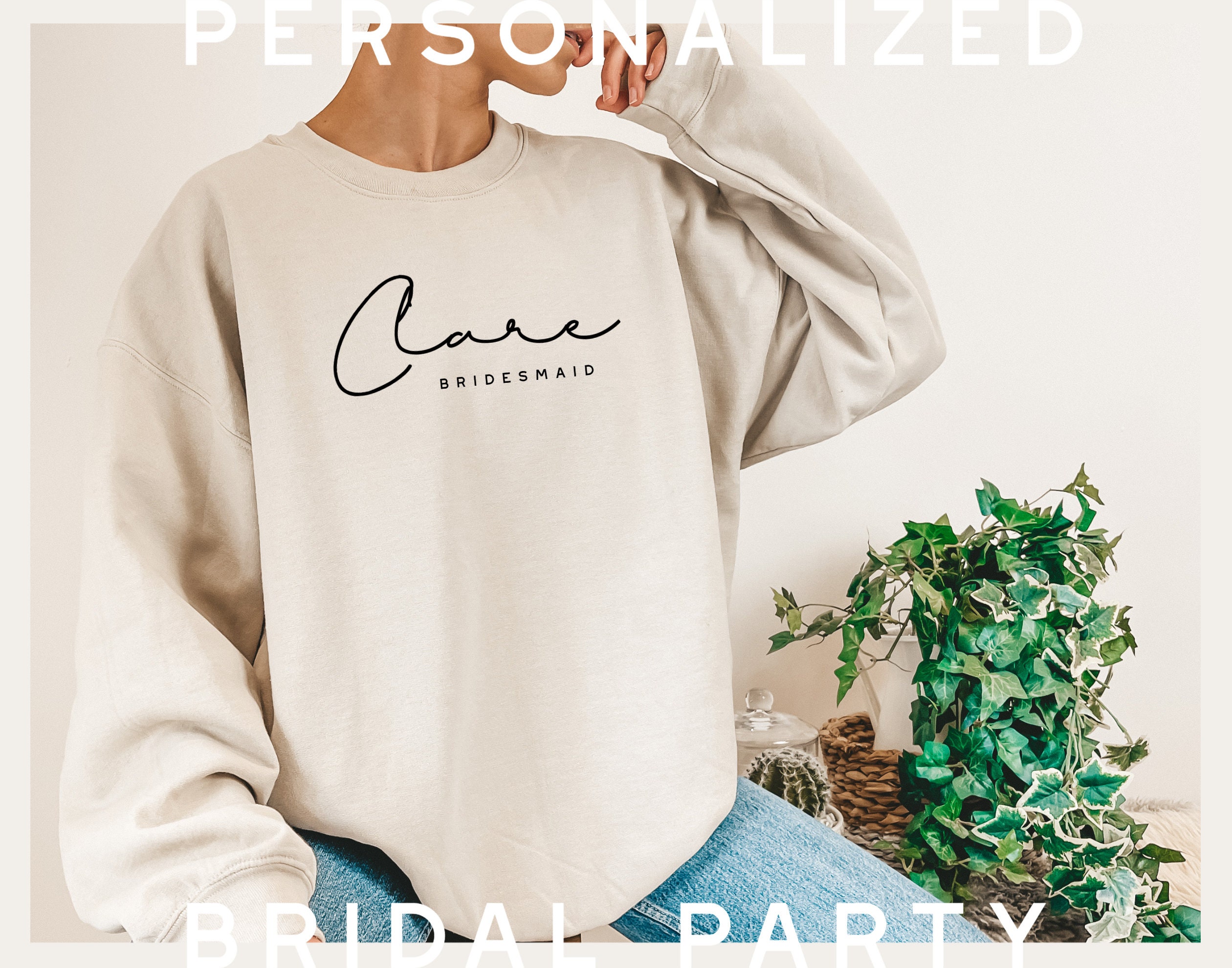 Personalized Bridesmaid Sweatshirt OR Shirt // Bridal Shower Gift / B…