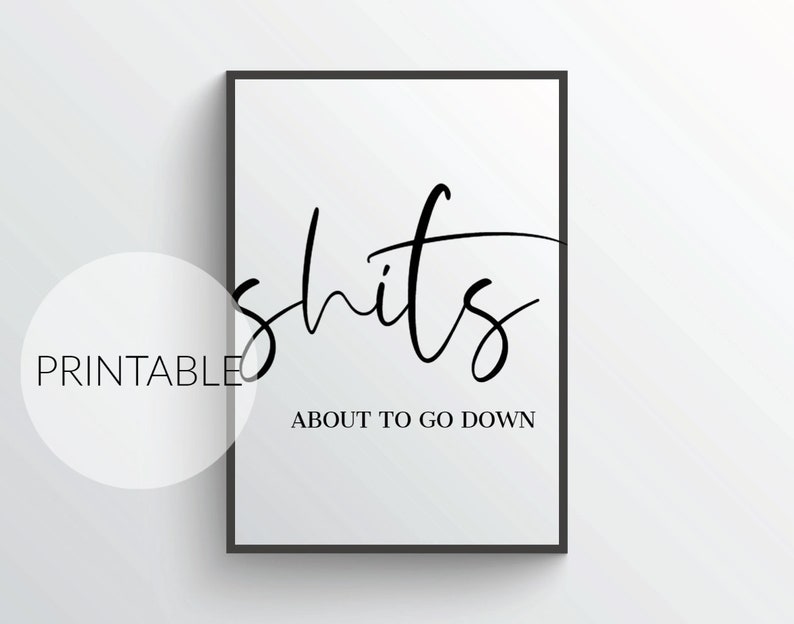 Shits About to Go Down // Digital Prints Download / Laundry - Etsy