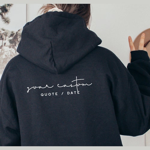 typicallyvulgar Custom ›› Zip Up ‹‹ Hoodie Two Sided // Custom Text Zip Up / Personalized Hoodie / Custom Sweatshirt / Personalized Gift / Matching Hoodies
