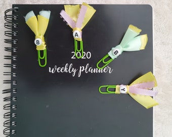 Adorable Baby Mini 4 pcs Planner Clip Set Lavender Mint Green Yellow bookmark reading planning organizing page marker scrapbooking