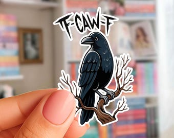 Funny Raven Vinyl Decal Sticker, F Caw F Crow Sticker, Crow Laptop Decal, Bird Lover Gift, Waterproof Car Window Decal