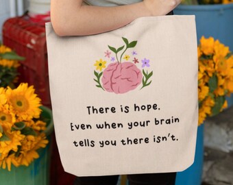 Motiverende draagtas van katoencanvas: 'There is Hope'-ontwerp