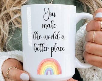 Boho Rainbow Coffee Mug: Inspirational Tea Mug