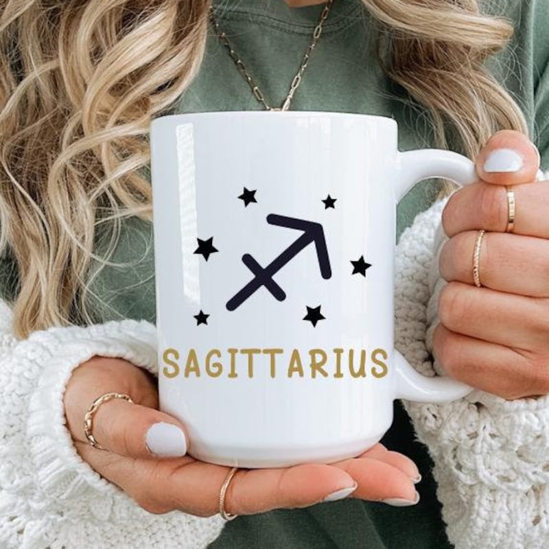 Personalised/Non Personalised Zodiac Sign, Sagittarius, Ceramic Mug 11oz