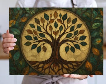 Planche De Cuisine En Verre Trempé – Motif Forêt Feuilles Abstrait 60x52 Cm, Coloray
