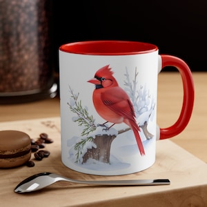Red Cardinal Coffee Mug, 11oz or 15 oz
