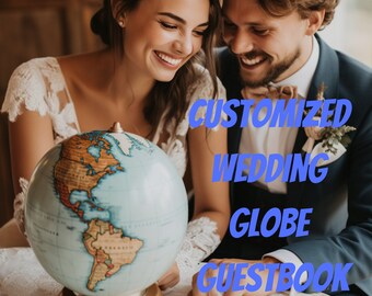 Personalized Wedding Globe Guestbook - Elegant & Unique Alternative for Guest Signatures