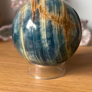 Lemurian Blue Calcite Sphere-Aquatine Lemurian Calcite image 4
