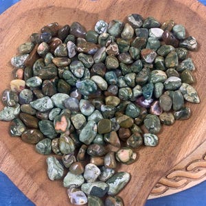 Rainforest Jasper Tumbles/ Rainforest Jasper/ Mini Tumbles/ 1oz Crystals/ Jasper Chip Stones/ Rainforest/ Jasper Crystals