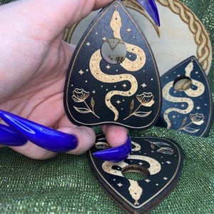 Wooden Snake Planchette Stand/ Snake/ Snake Decoration/ Sphere Stand/ Wood Decoration/ Holiday/ Halloween