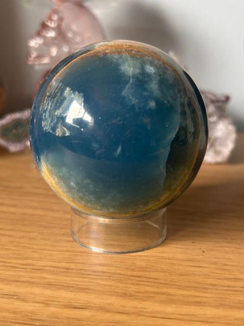 Lemurian Blue Calcite Sphere-Aquatine Lemurian Calcite image 6