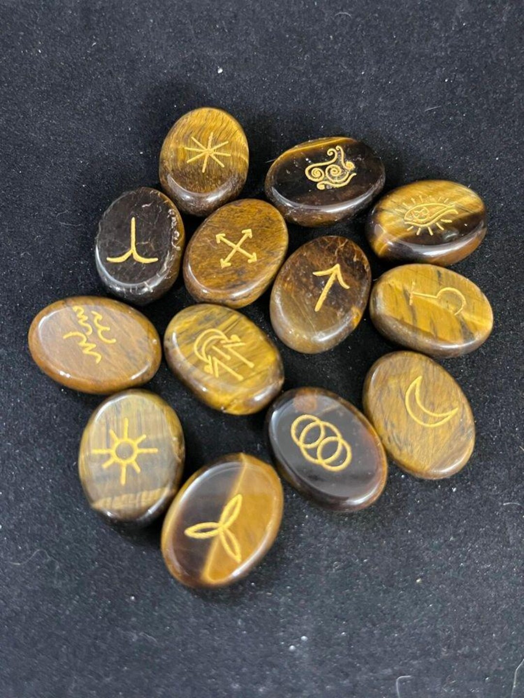 Eight Point Rune Eye Witch Runes - 13pc Tigers Eye Set - Etsy