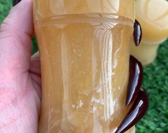 Yellow Calcite Jar/ Yellow Calcite/ Incense Jar/ Container/ Crystal Container/ Calcite Jar/ Calcite Container/