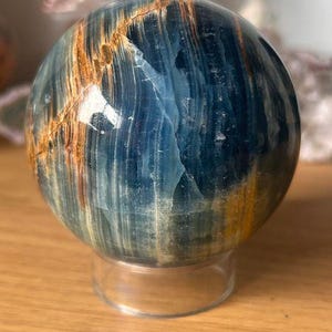 Lemurian Blue Calcite Sphere-Aquatine Lemurian Calcite image 5