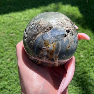 Ocean Jasper Sphere (A)/ 3” Sphere/ Ocean Jasper/ Crystals/ Crystal Sphere/ Happiness/ Gift Idea/ Gifts Under 40/ Ocean Jasper Sphere