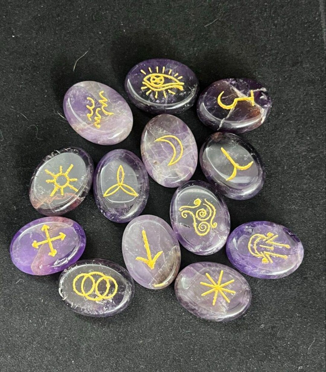 Witch Runes - 13pc Amethyst Set/ Witch Runes/ Runes/ Amethyst/ Amethyst ...