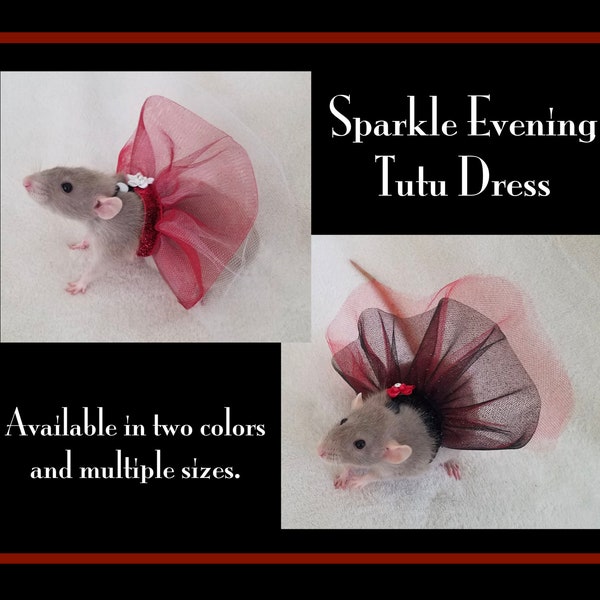 Valentine's Day Tutu Dress, Sparkle Glitter Tutu skirt dress for pet rats