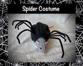 Spider Costume for Pet Rats / Small Animal Pet Costume / Rat Costume / Black Widow and Leg Color Customizable Options / Made to Order