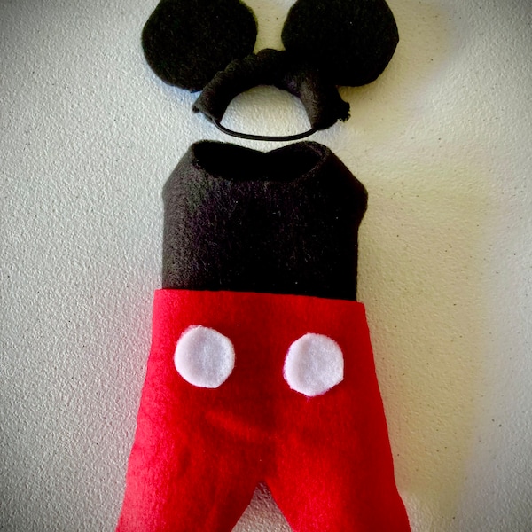 Mickey Costume for Pet Rats, Halloween Pet Costume, Rat Costume, Cute Mouse Outfit with Ears