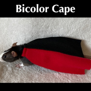 Bicolor Cape for Pet Rats, or other small pets, Size Medium (8-9cm)