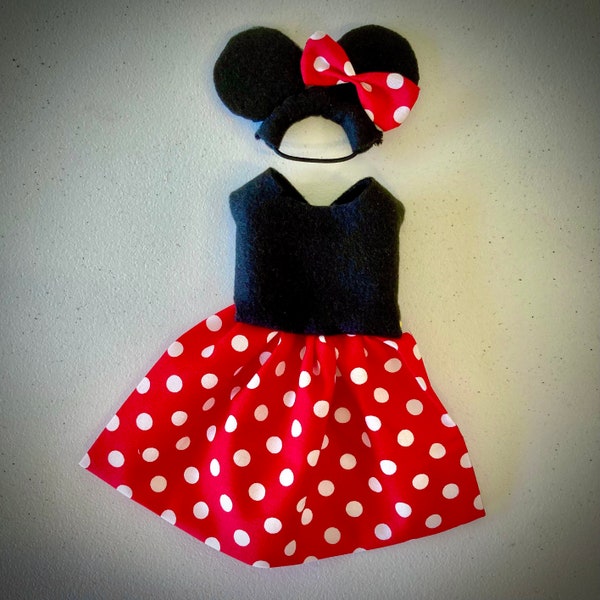 Minnie Costume for Pet Rats, Halloween Pet Costume, Rat Costume, Cute Mouse Outfit with Ears