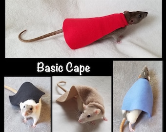 Basic Fleece Cape Costume for Pet Rats, Many Colors and Sizes Available, Cute Rat Cape Costume Dress up Halloween