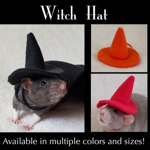 Witch HAT ONLY for Pet Rat Costume, Multiple Colors and Sizes Available, Pet Gift Idea, Rat, Lizard, Hamster, and More, Custom Request OK