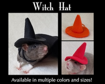 Witch HAT ONLY for Pet Rat Costume, Multiple Colors and Sizes Available, Pet Gift Idea, Rat, Lizard, Hamster, and More, Custom Request OK