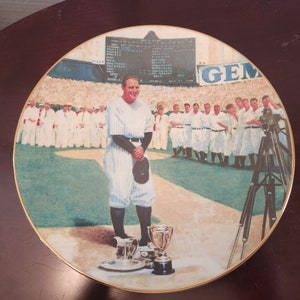 Piatto da collezione Lou Gehrig The Luckiest Man, edizione limitata, The Legends of Baseball, Delphi n. 17287 E, carta da baseball, vintage 1993