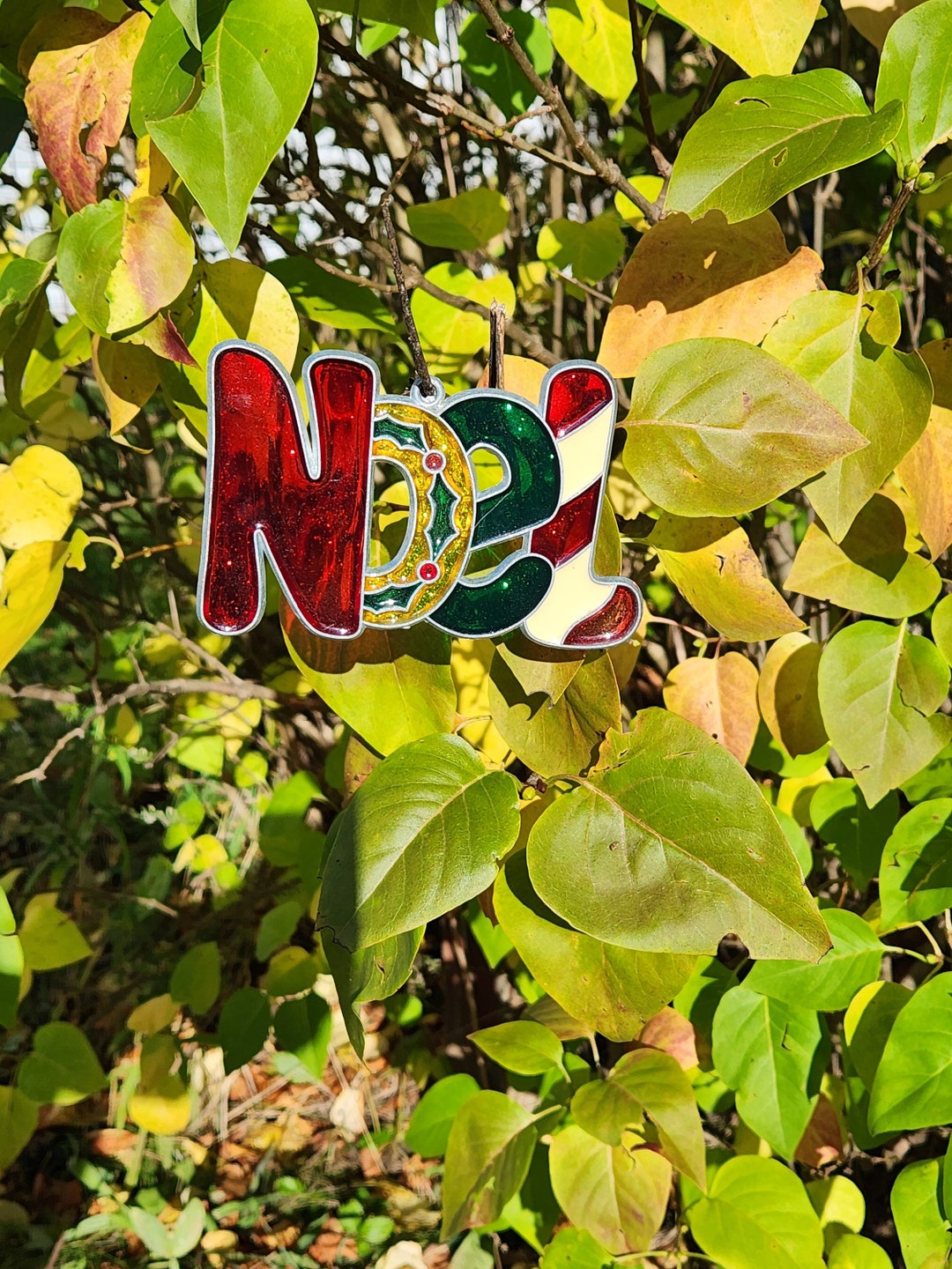 Vintage Noel Christmas Suncatcher Window Ornament Home Decor Etsy