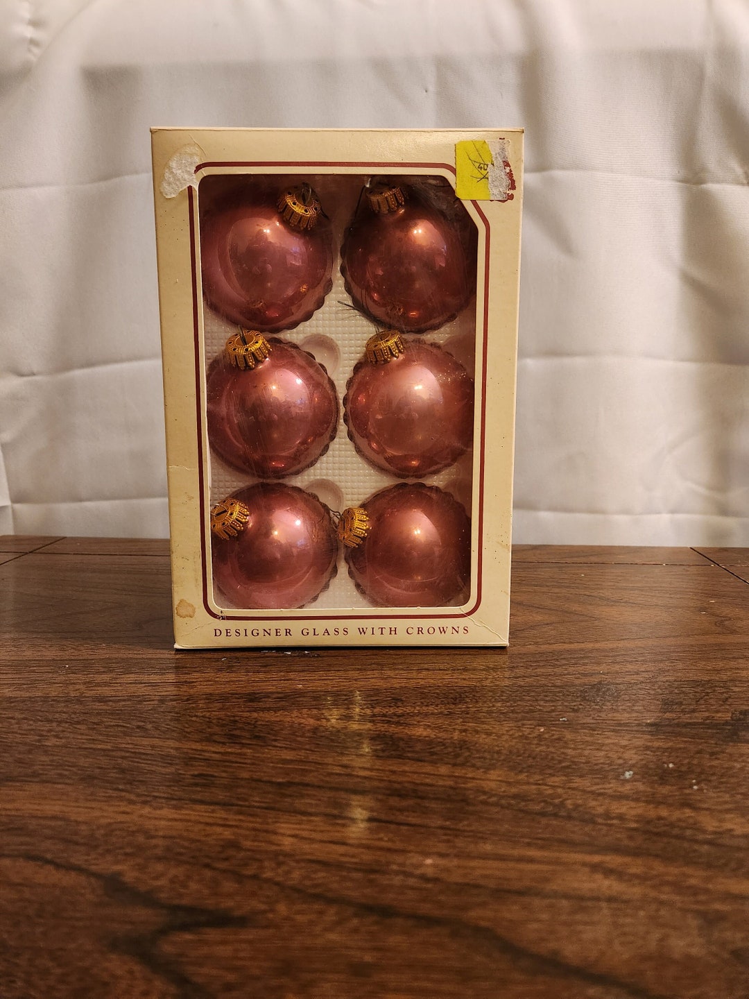 Christmas by Krebs Ornaments, Set of 6, Tuscany Rose Pink, Designer