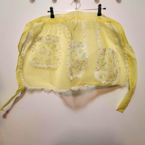 Vintage 1950s 1960s Ivory White Sheer Lace Half Apron 1950s 1960s Aprons - Etsy main image 4